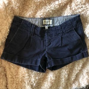 Abercrombie & Fitch Navy Blue Cotton Shorts